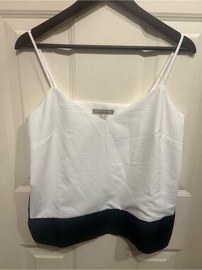 Banana Republic White Camisole with Black Hem Spaghetti Straps
